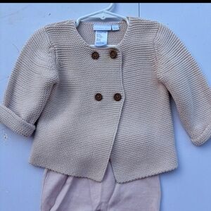 SOFIA & FINN PALE PINK KNIT BABY CARDIGAN With pants